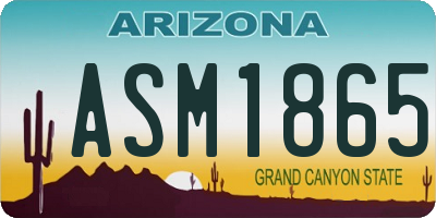 AZ license plate ASM1865