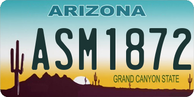 AZ license plate ASM1872