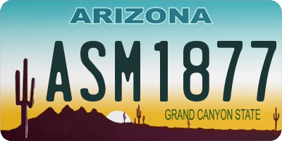 AZ license plate ASM1877
