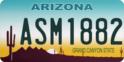 AZ license plate ASM1882