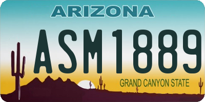AZ license plate ASM1889