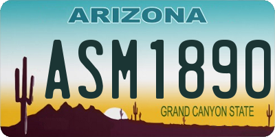 AZ license plate ASM1890