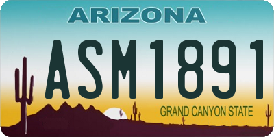 AZ license plate ASM1891