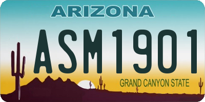 AZ license plate ASM1901