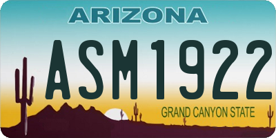 AZ license plate ASM1922