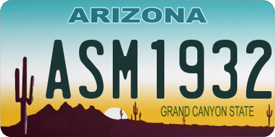 AZ license plate ASM1932