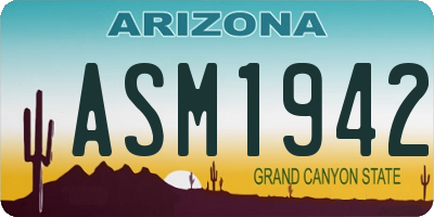 AZ license plate ASM1942