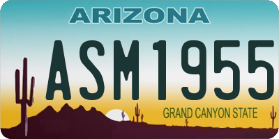 AZ license plate ASM1955