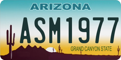 AZ license plate ASM1977