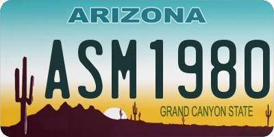 AZ license plate ASM1980