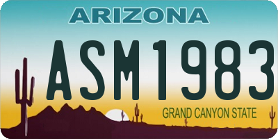 AZ license plate ASM1983