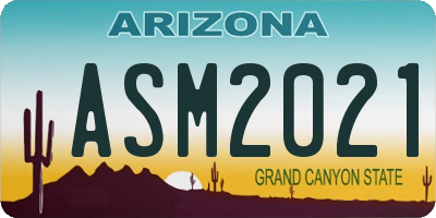 AZ license plate ASM2021
