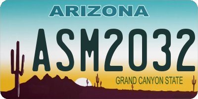 AZ license plate ASM2032