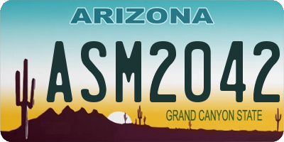 AZ license plate ASM2042