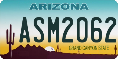 AZ license plate ASM2062