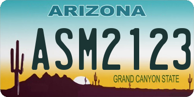 AZ license plate ASM2123