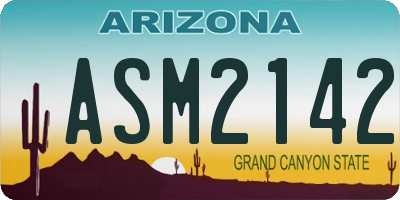 AZ license plate ASM2142
