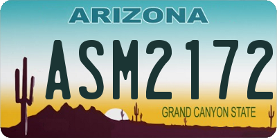 AZ license plate ASM2172