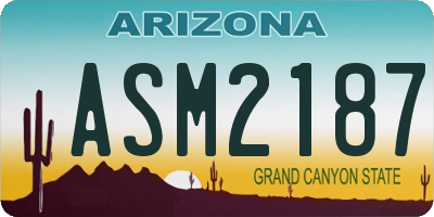 AZ license plate ASM2187