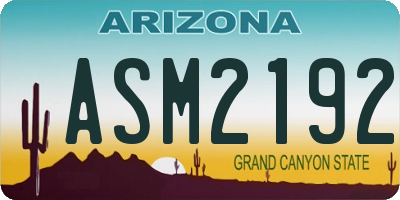 AZ license plate ASM2192