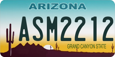 AZ license plate ASM2212