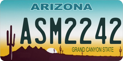 AZ license plate ASM2242