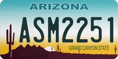 AZ license plate ASM2251