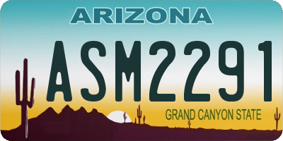 AZ license plate ASM2291
