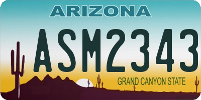 AZ license plate ASM2343