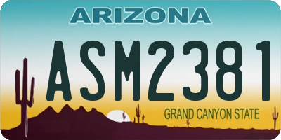 AZ license plate ASM2381