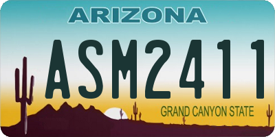 AZ license plate ASM2411