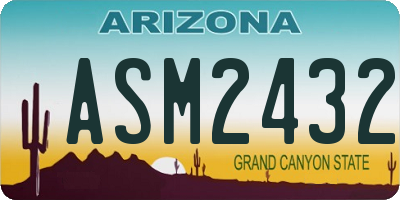 AZ license plate ASM2432