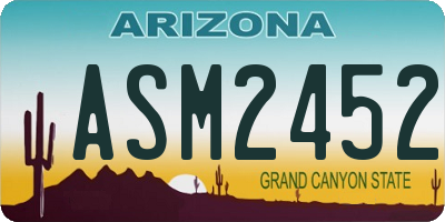 AZ license plate ASM2452