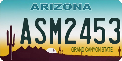 AZ license plate ASM2453