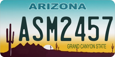 AZ license plate ASM2457