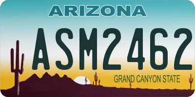 AZ license plate ASM2462