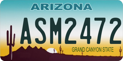 AZ license plate ASM2472