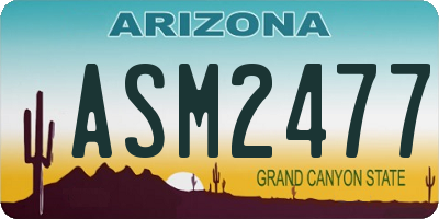 AZ license plate ASM2477