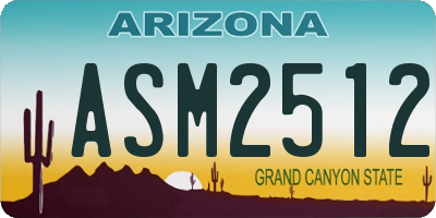 AZ license plate ASM2512