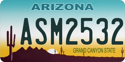 AZ license plate ASM2532