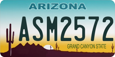 AZ license plate ASM2572
