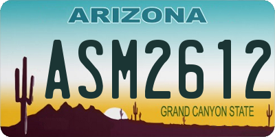 AZ license plate ASM2612