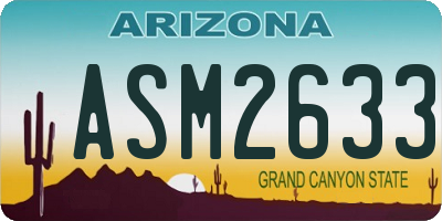 AZ license plate ASM2633