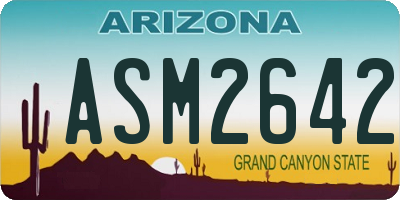 AZ license plate ASM2642