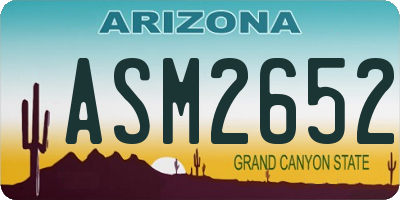 AZ license plate ASM2652