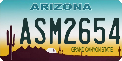 AZ license plate ASM2654
