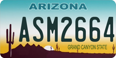 AZ license plate ASM2664