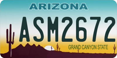 AZ license plate ASM2672