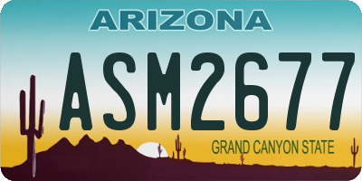 AZ license plate ASM2677