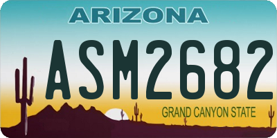 AZ license plate ASM2682